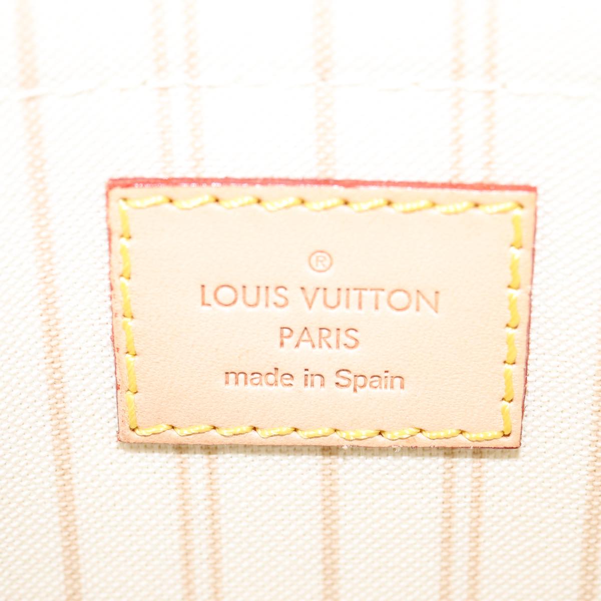 Louis Vuitton Neverfull MM White Canvas Tote Bag