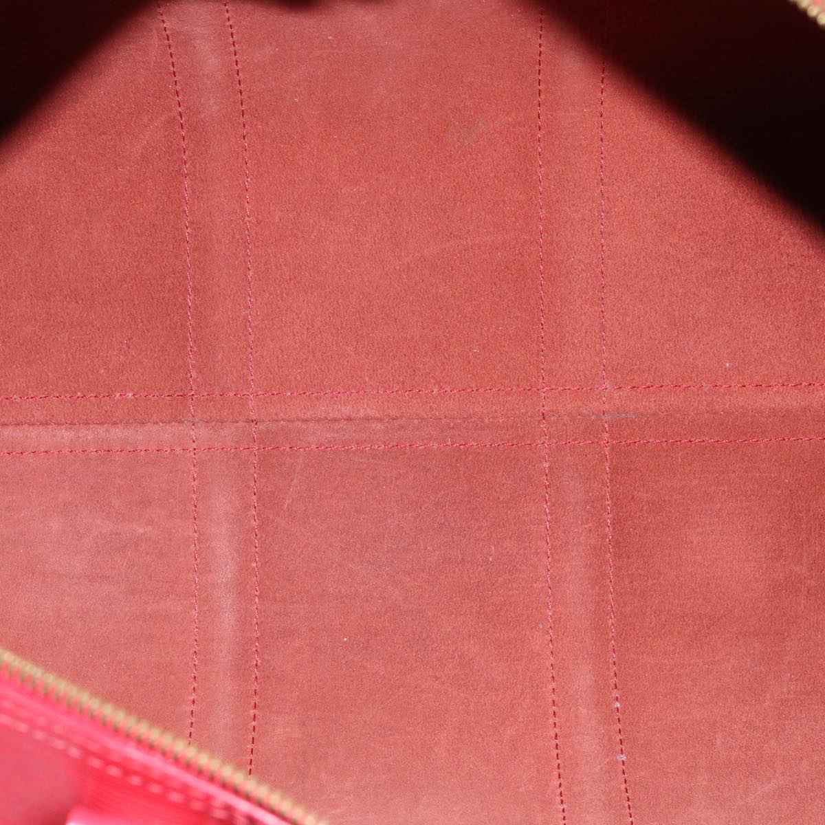 Louis Vuitton Keepall 45 Red Leather Travel Bag