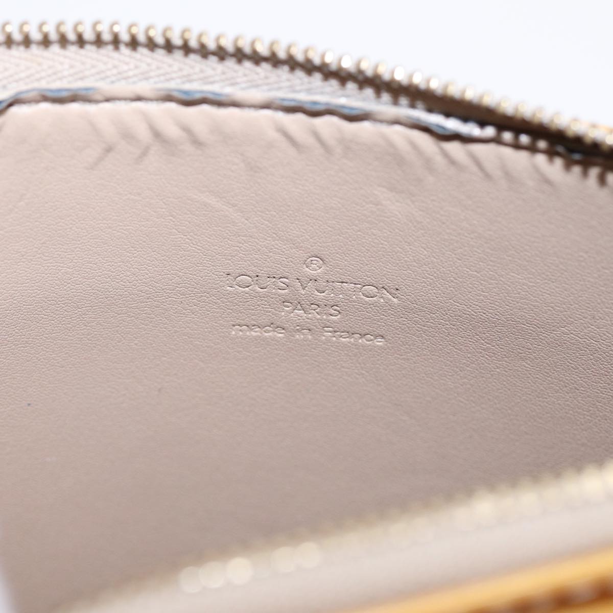 Louis Vuitton Mott Beige Patent Leather Clutch Bag