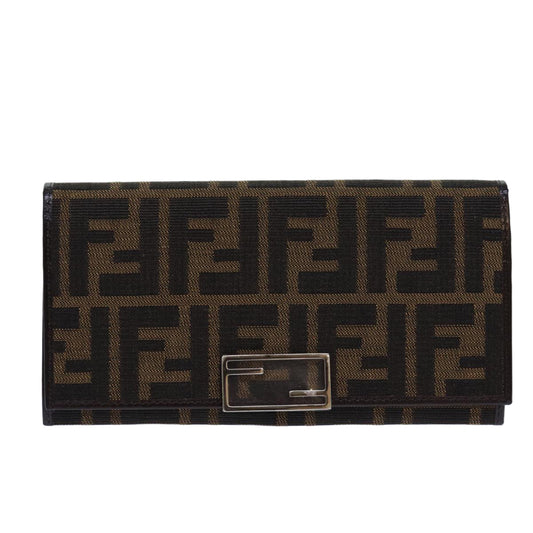 Fendi Zucca Brown Canvas Wallet Accessories