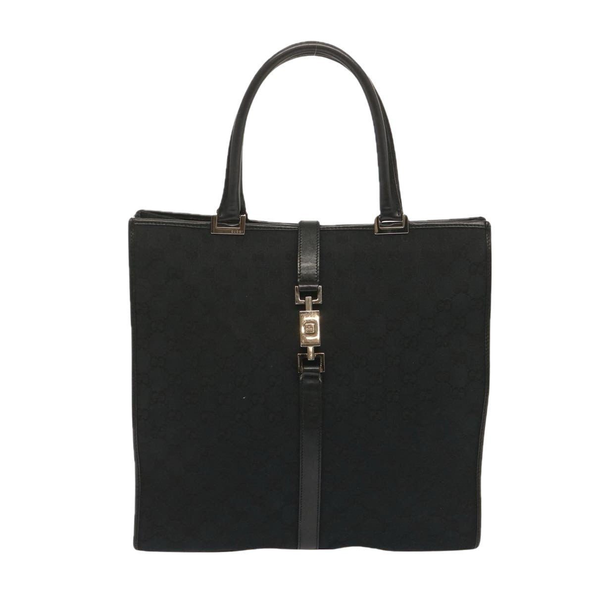 Gucci Jackie Black Canvas Hand Bag