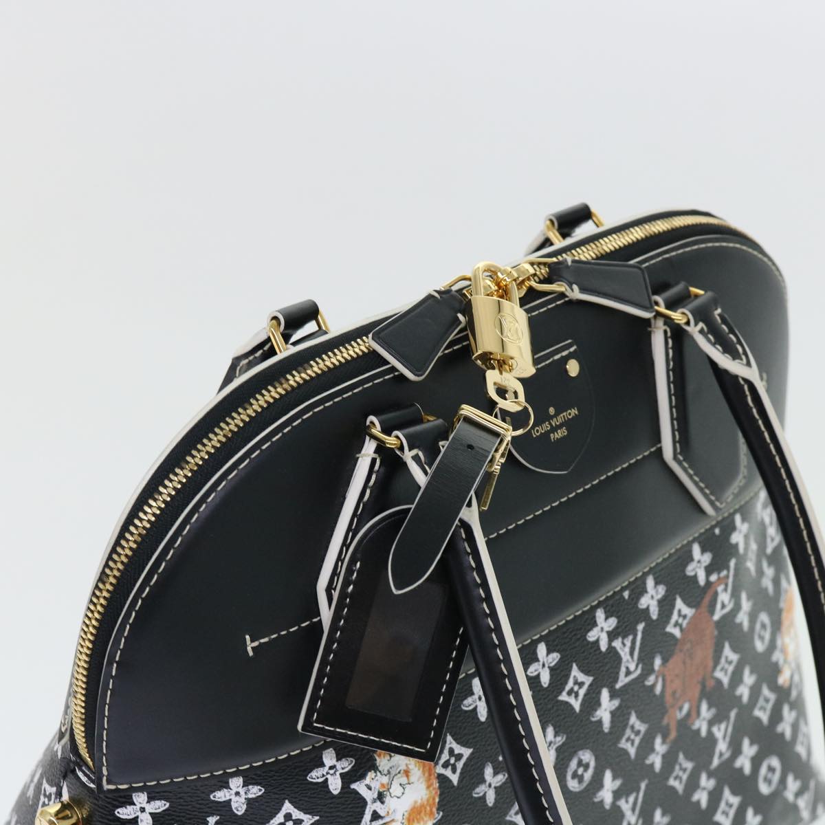 Louis Vuitton Alma Black Canvas Hand Bag