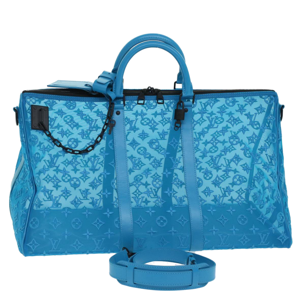 Louis Vuitton Keepall Bandouliere 50 Blue Synthetic Travel Bag