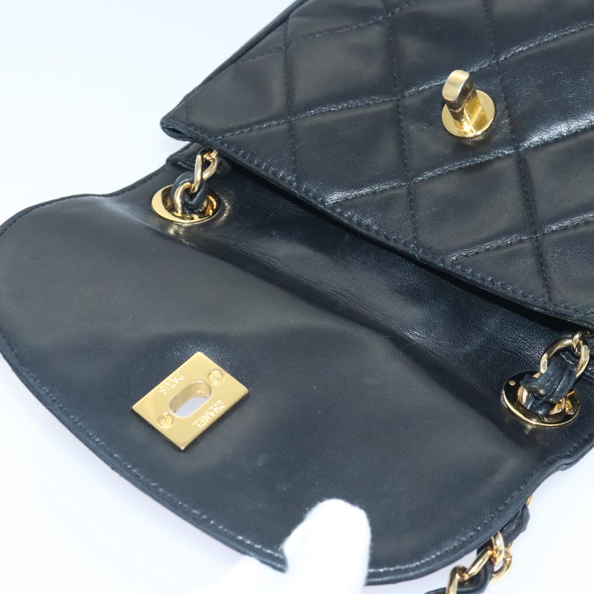 Chanel Bicolore Black Leather Shoulder Bag