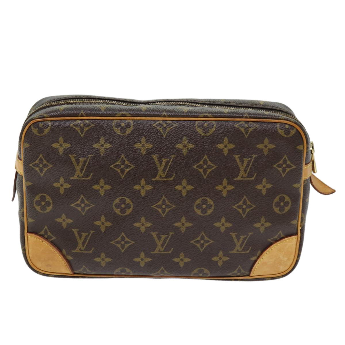 Louis Vuitton Compiegne 28 Brown Canvas Clutch Bag