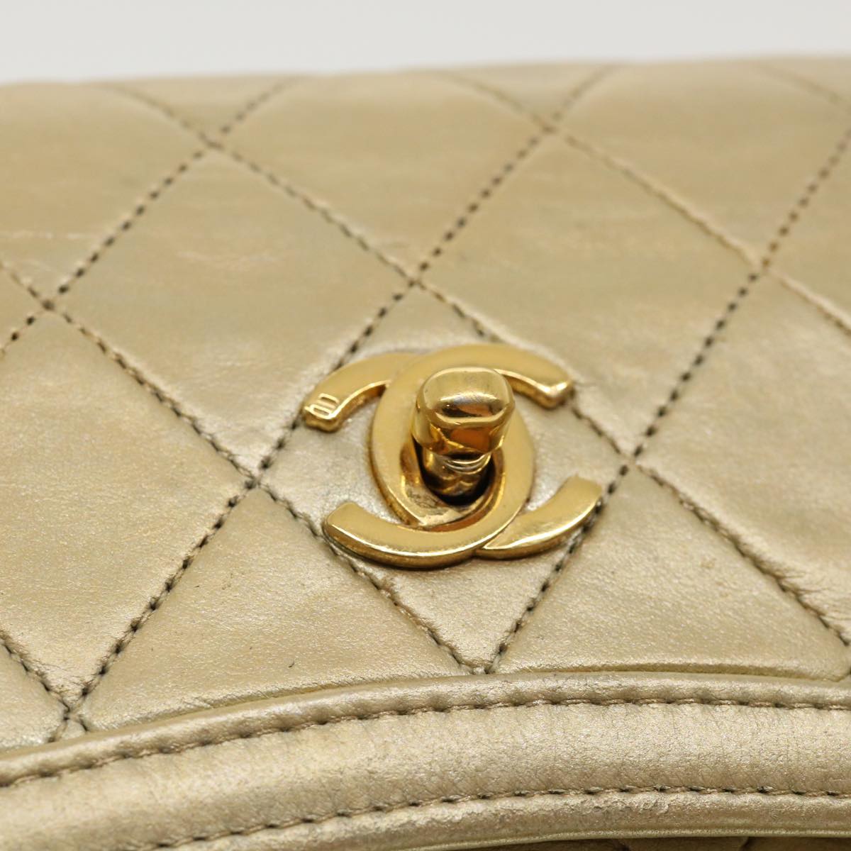 Chanel Gold Leather Shoulder Bag