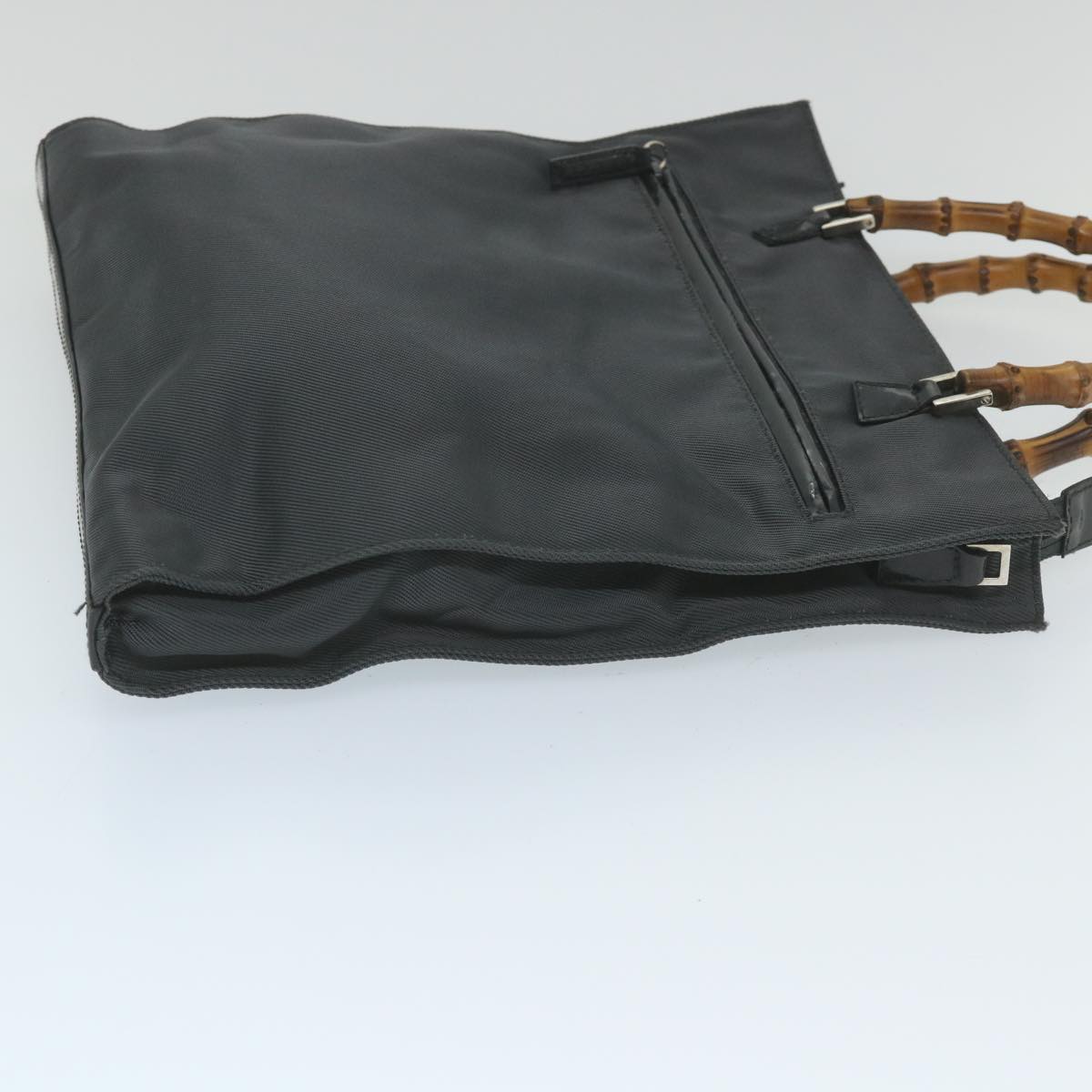 Gucci Bamboo Black Canvas Hand Bag