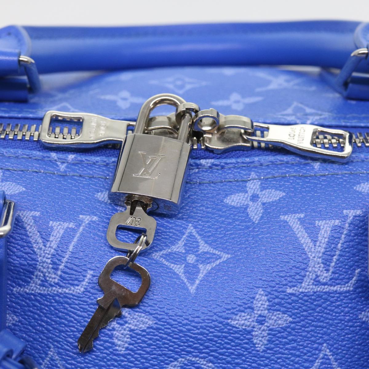 Louis Vuitton Keepall Bandouliere 50 Blue Canvas Travel Bag