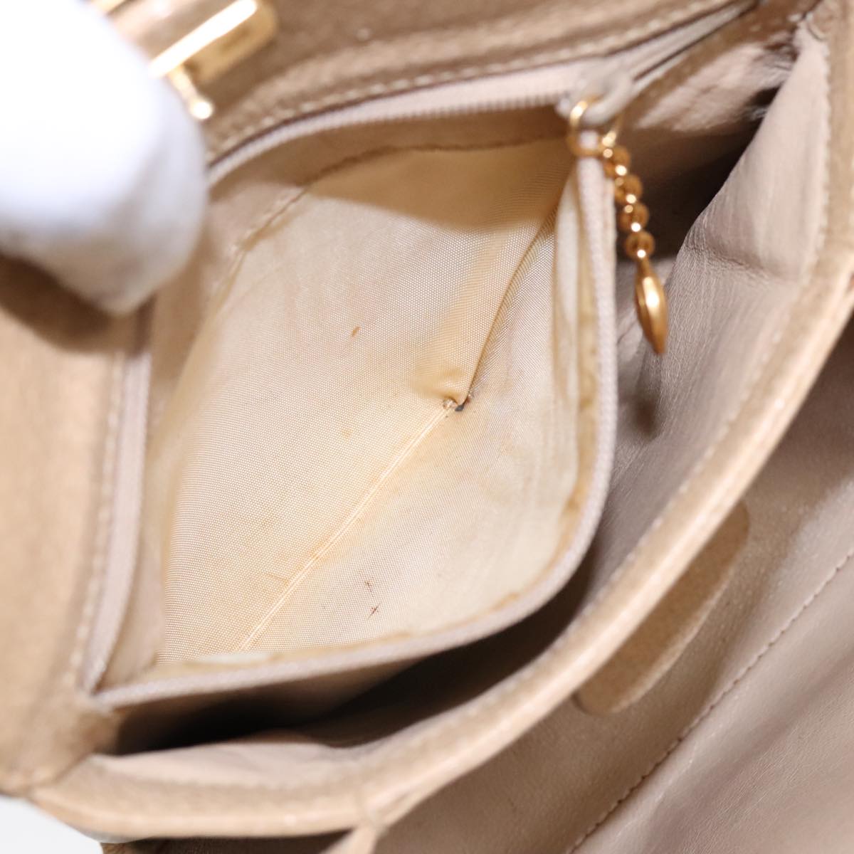 Gucci Bamboo Beige Leather Hand Bag