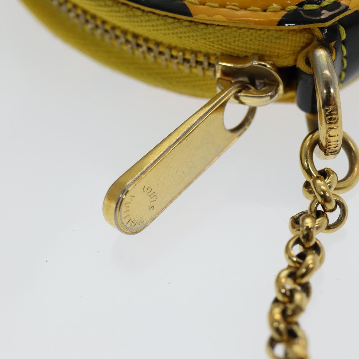 Louis Vuitton Porte Monnaie Rond Yellow Patent Leather Wallet Accessories