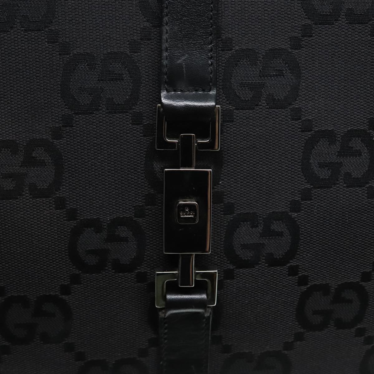 Gucci Jackie Black Canvas Hand Bag