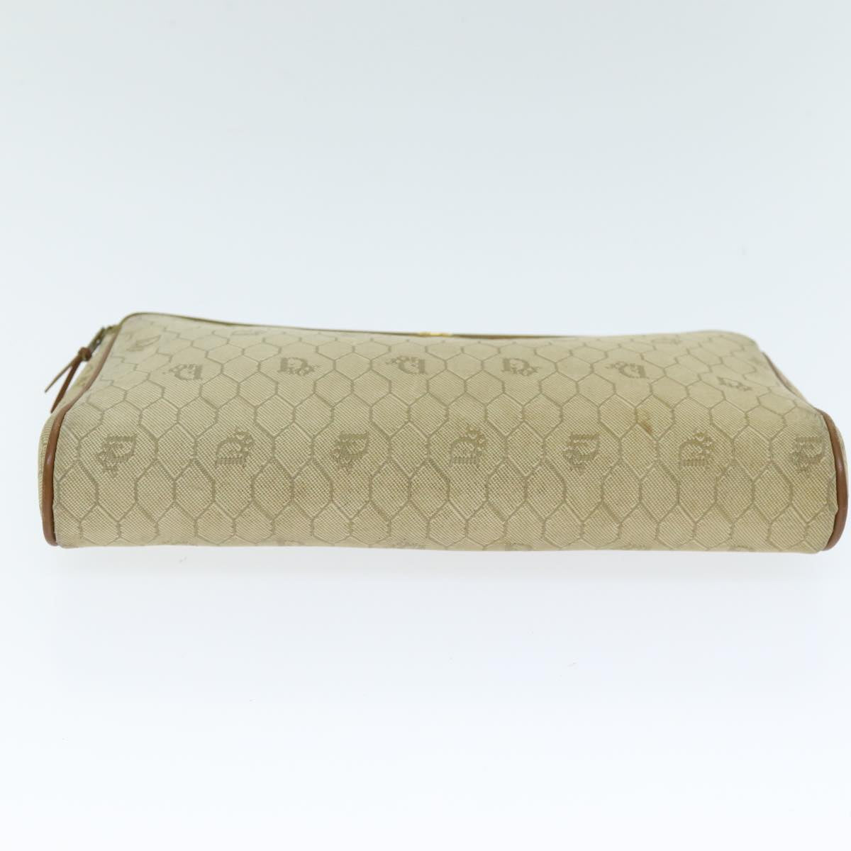 Dior Honeycomb Beige Canvas Clutch Bag