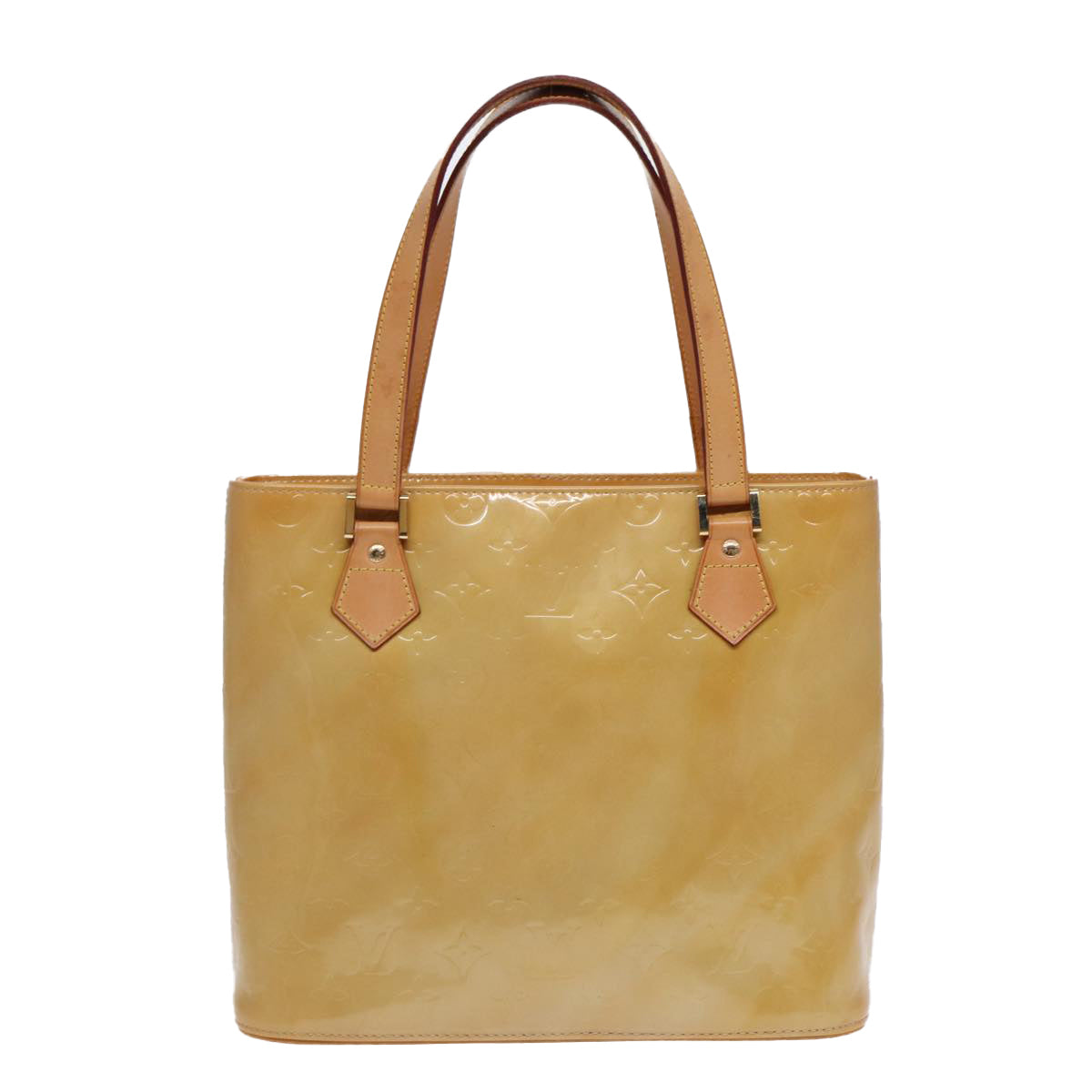 Louis Vuitton Houston Beige Patent Leather Hand Bag