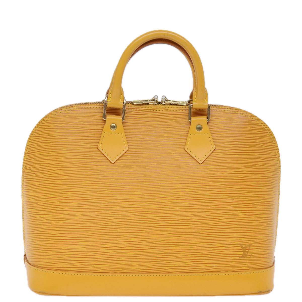 Louis Vuitton Alma Yellow Leather Hand Bag