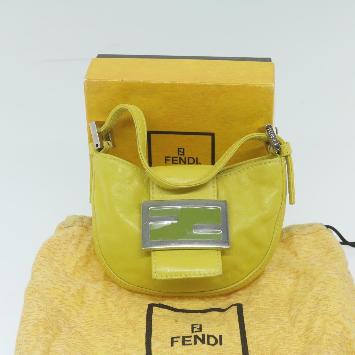 Fendi Green Leather Hand Bag