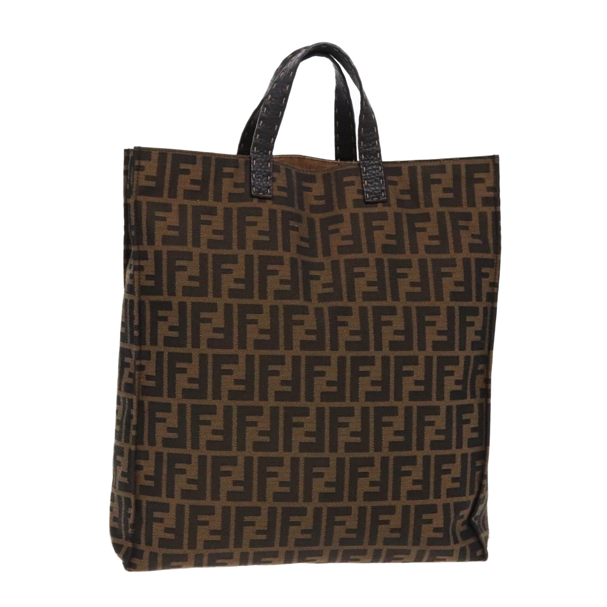 Fendi Selleria Brown Canvas Tote Bag