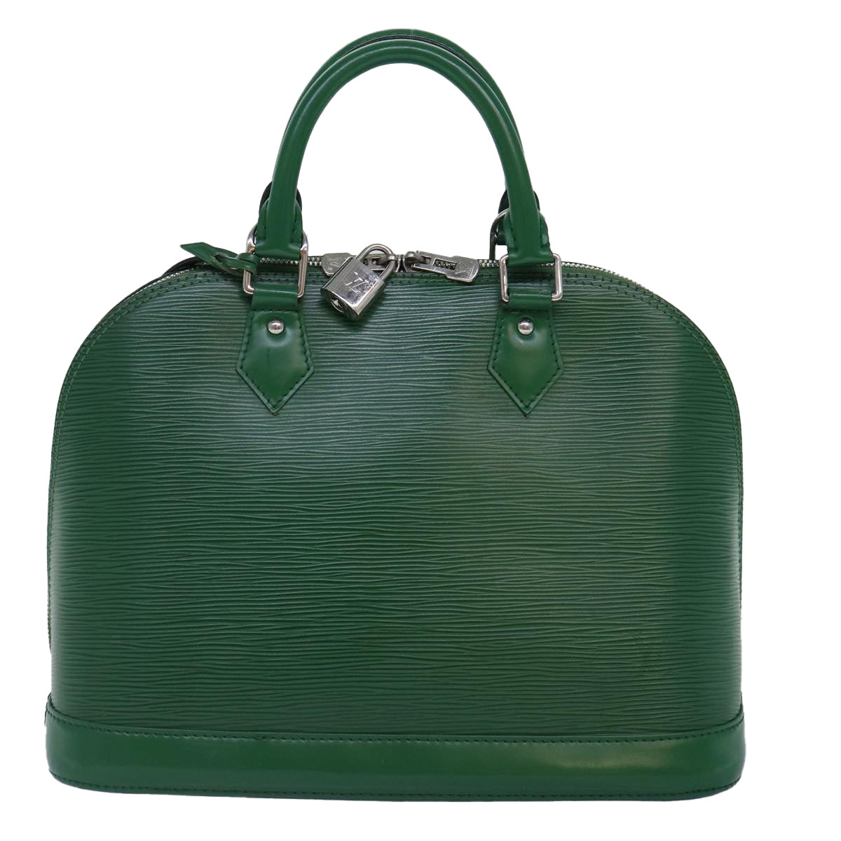 Louis Vuitton Alma Green Calfskin Hand Bag