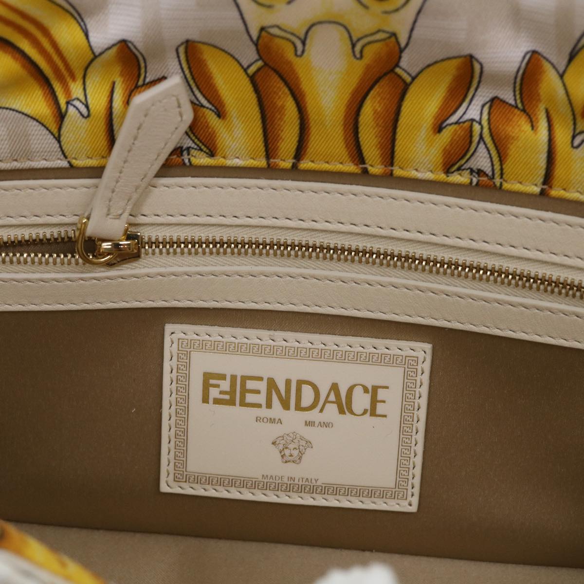 Fendi Baguette White Polyester Shoulder Bag