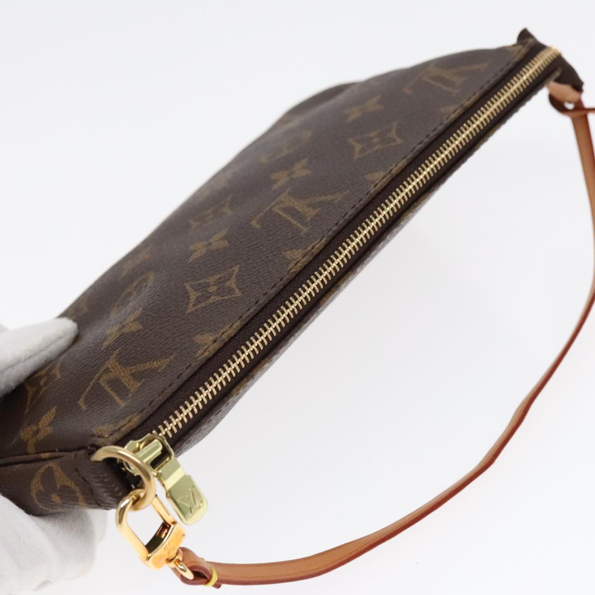 Louis Vuitton Pochette Accessoire Brown Canvas Clutch Bag