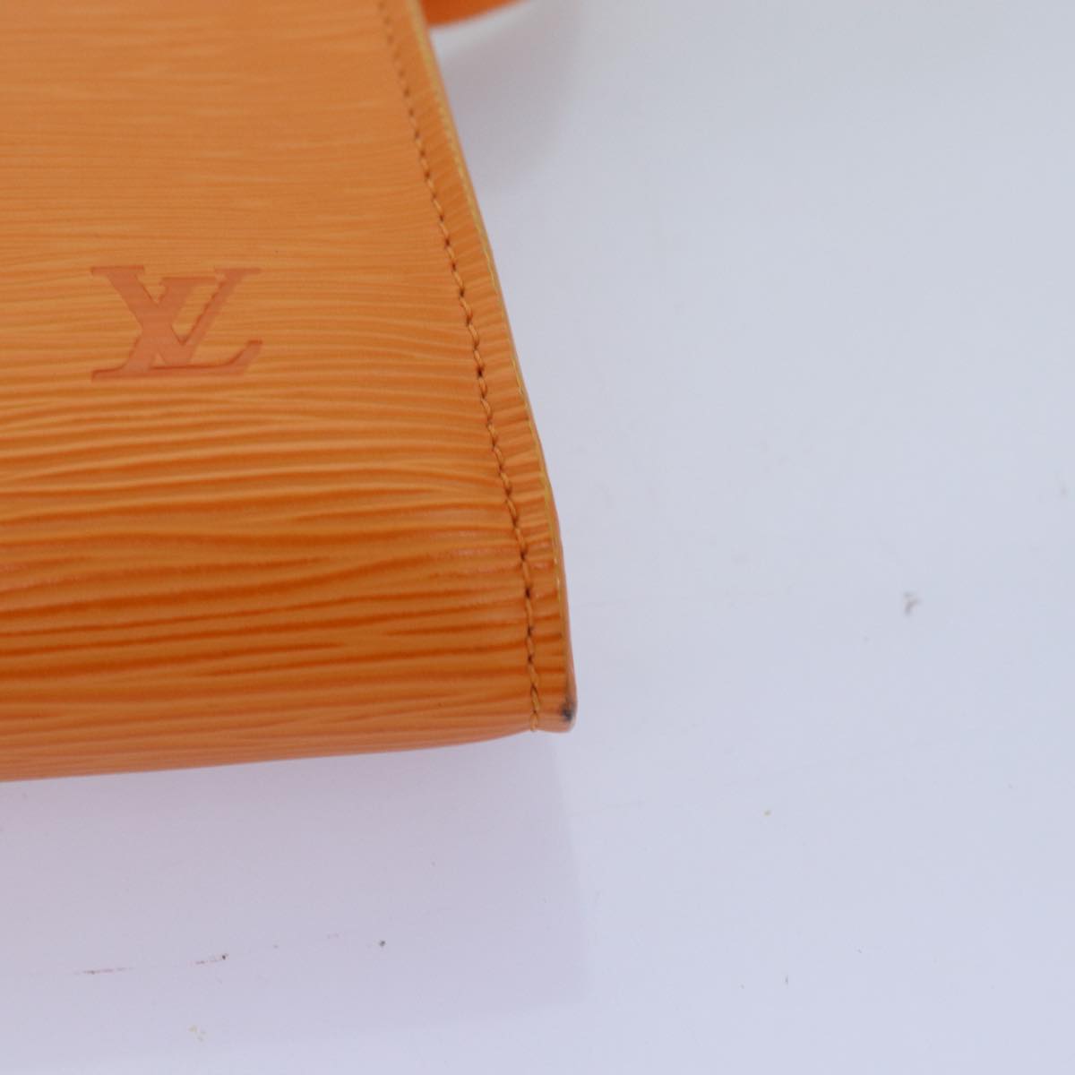 Louis Vuitton Pochette Accessoire Orange Leather Clutch Bag