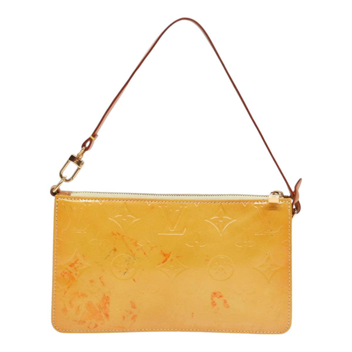 Louis Vuitton Lexington Yellow Patent Leather Clutch Bag