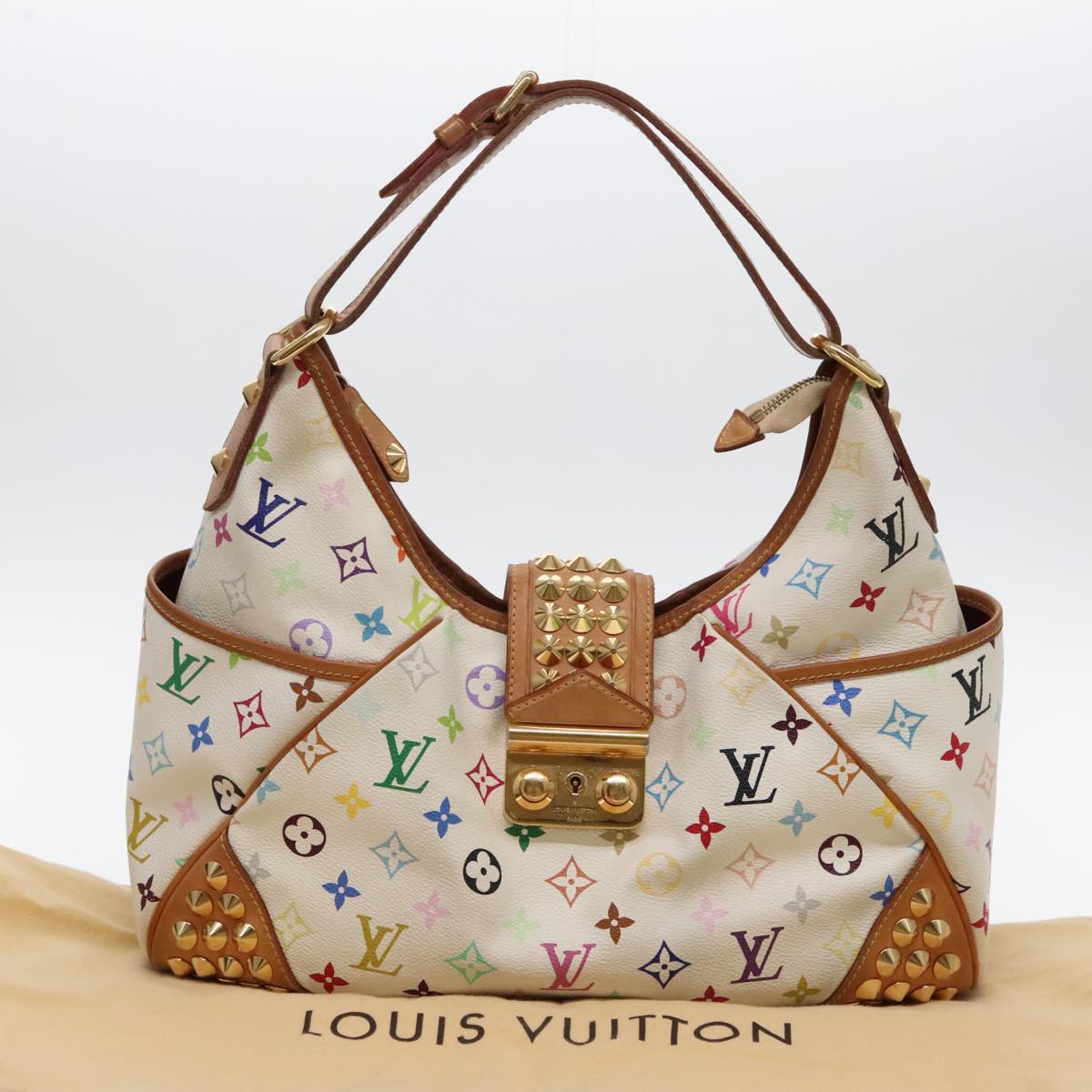 Louis Vuitton Chrissie White Canvas Shoulder Bag