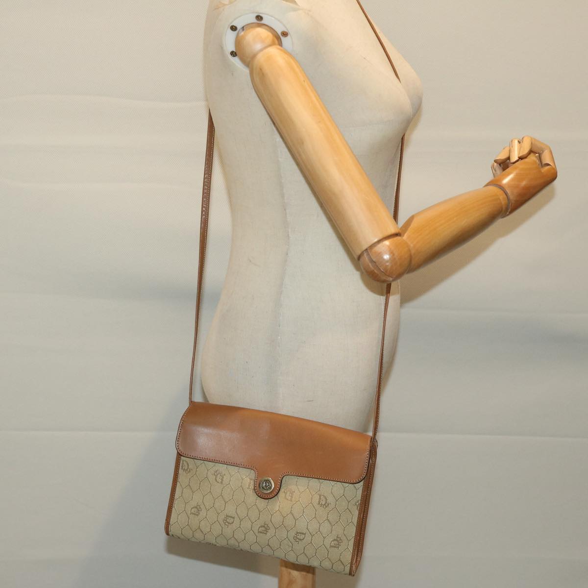 Dior Beige Canvas Shoulder Bag