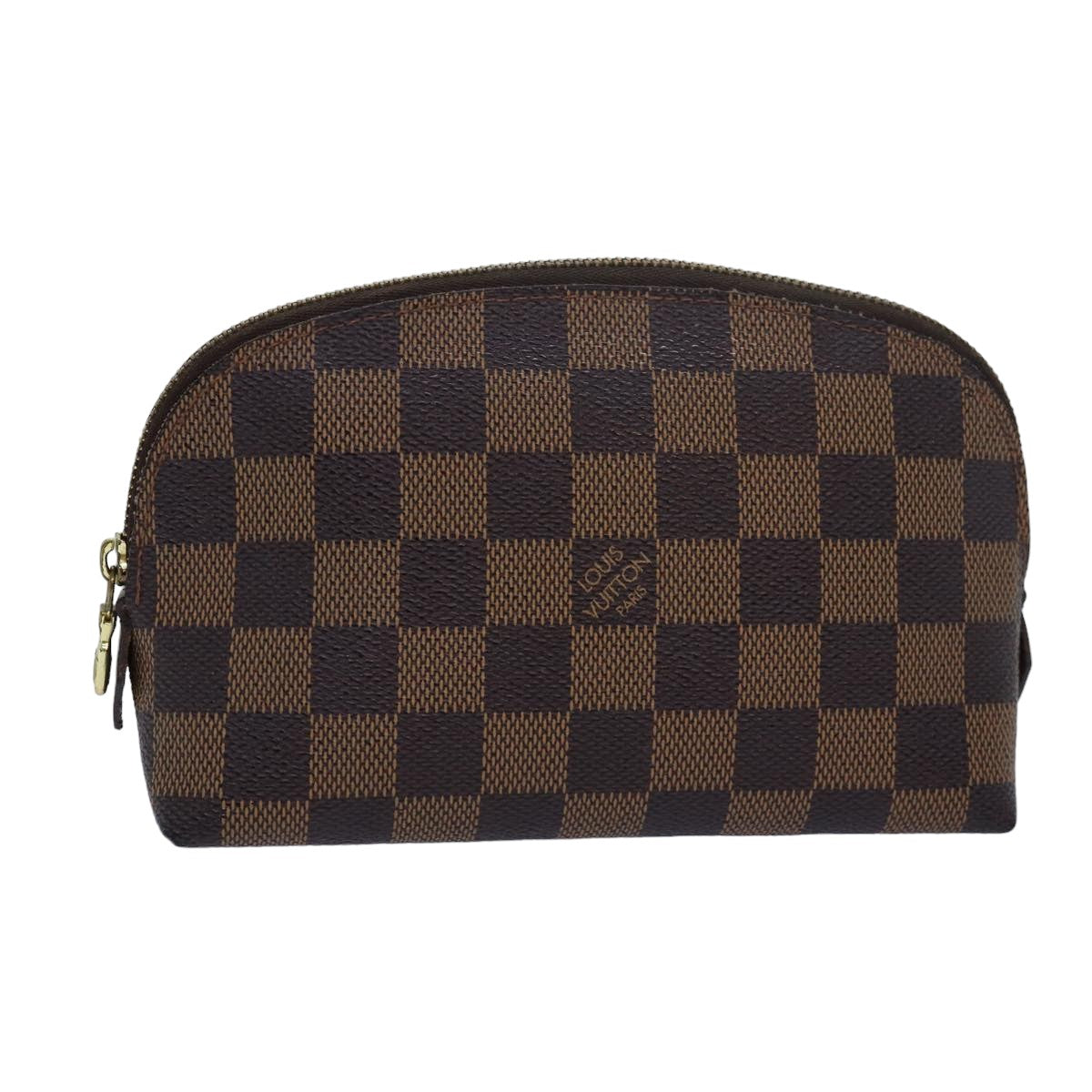 Louis Vuitton Cosmetic Pouch Brown Canvas Wallet Accessories