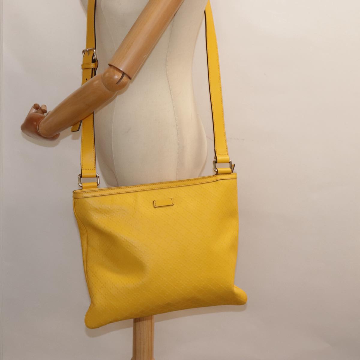 Gucci Diamantissima Yellow Leather Shoulder Bag