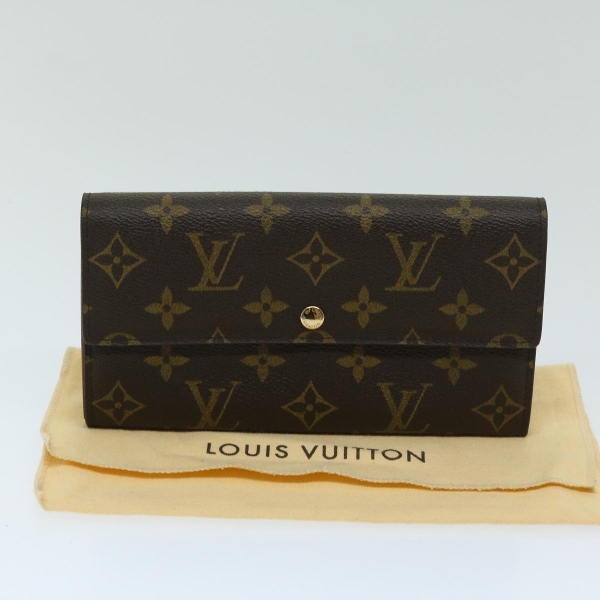 Louis Vuitton Portefeuille Sarah Brown Canvas Wallet Accessories