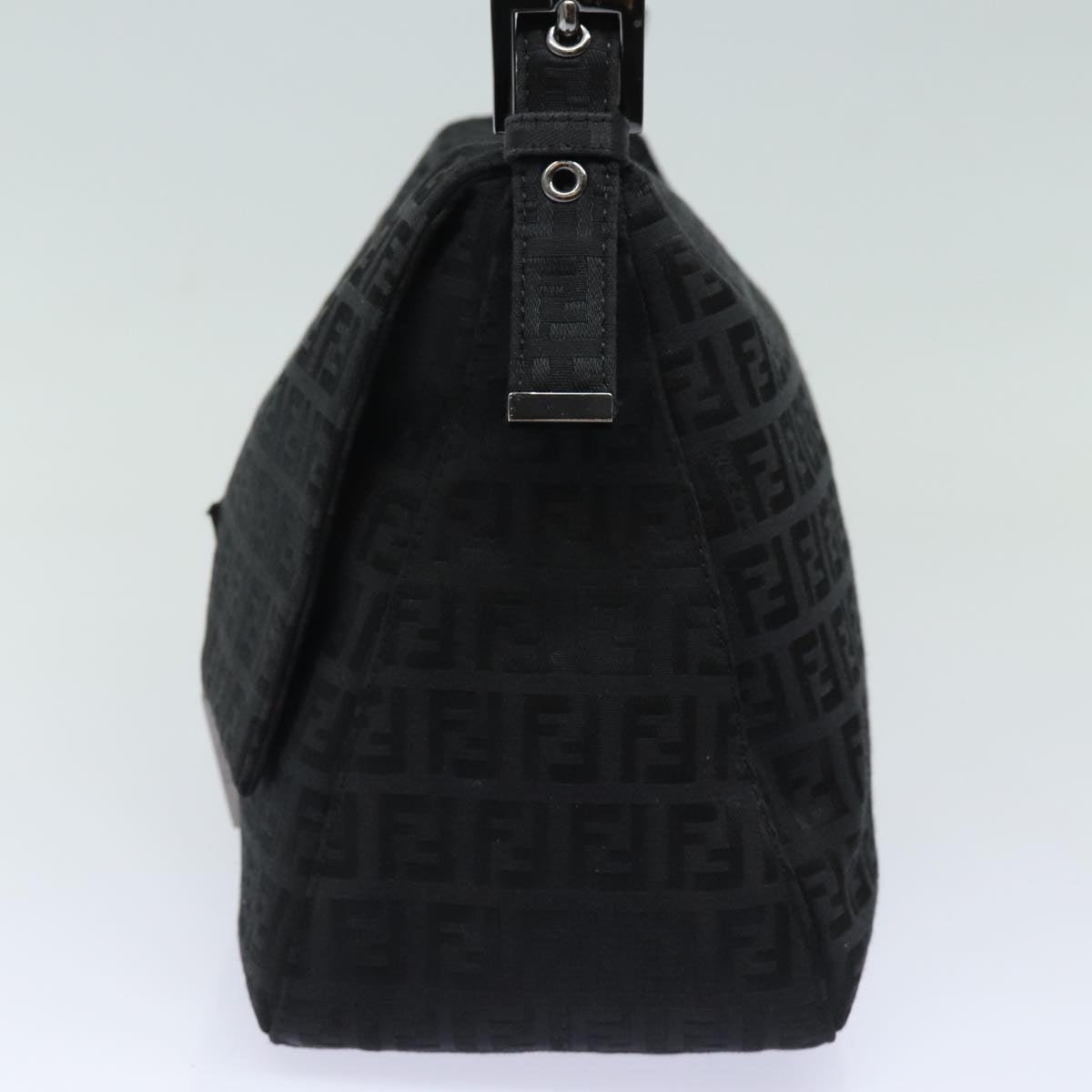 Fendi Mamma Baguette Black Canvas Shoulder Bag