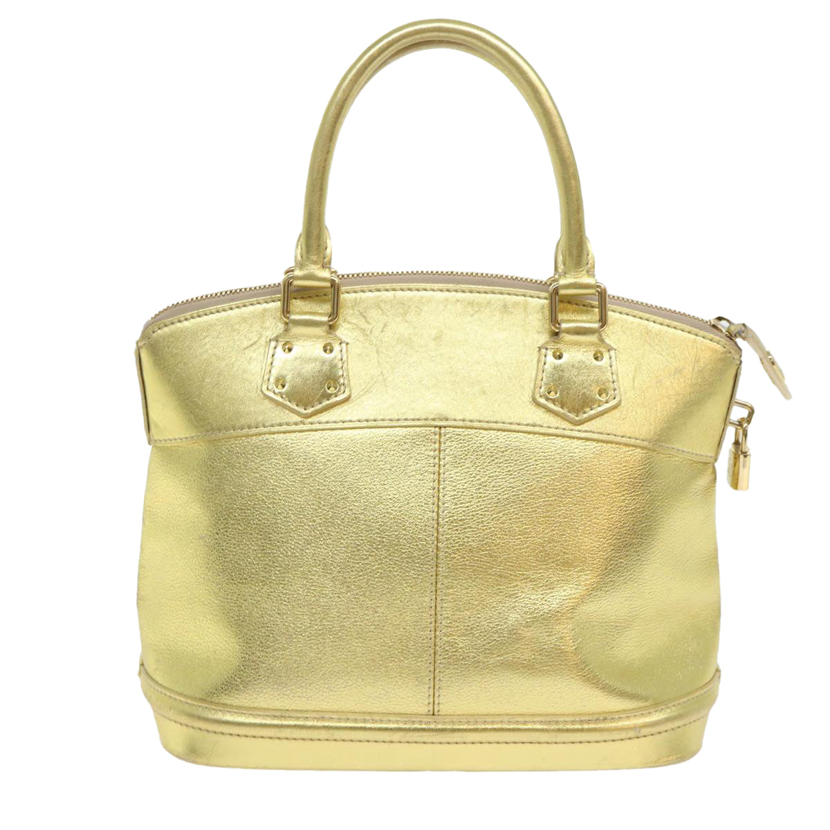 Louis Vuitton Lockit Gold Leather Hand Bag