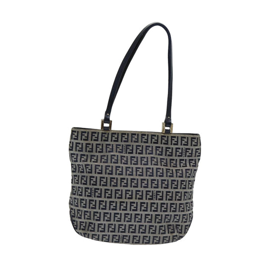 Fendi Zucchino Navy Canvas Hand Bag