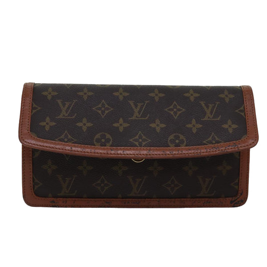 Louis Vuitton Pochette Dame Brown Canvas Clutch Bag