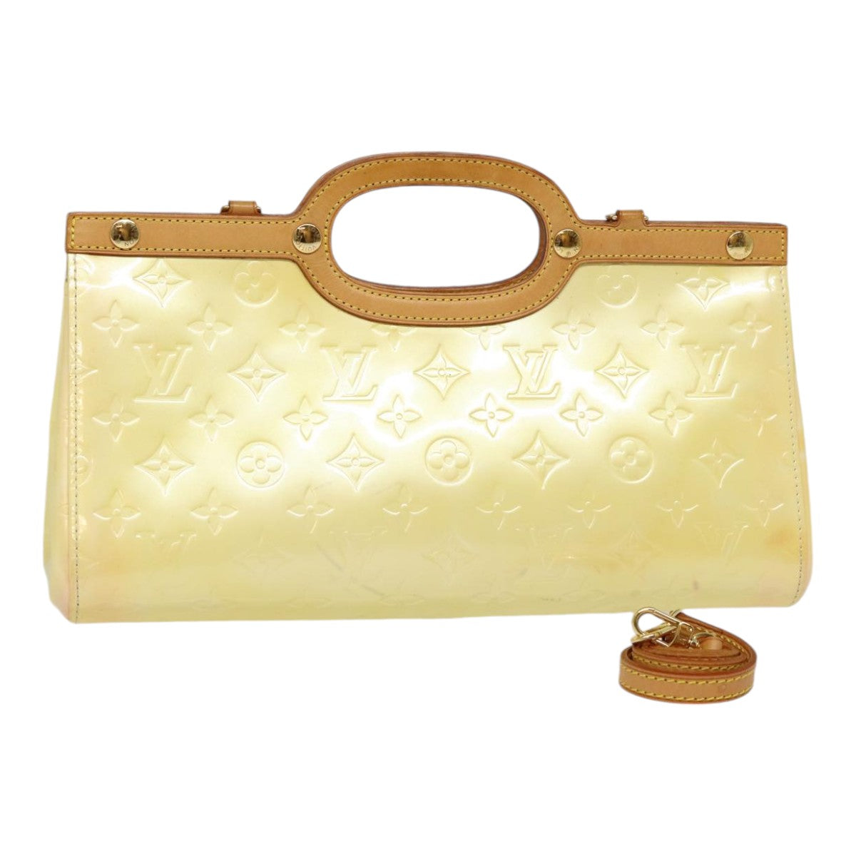 Louis Vuitton Roxbury Beige Patent Leather Hand Bag