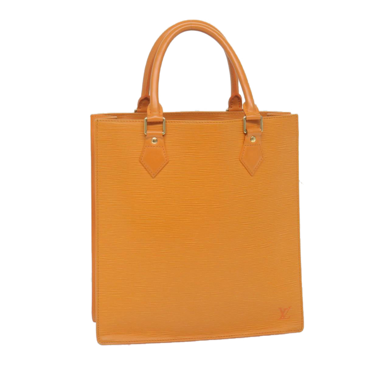 Louis Vuitton Sac Plat Orange Leather Hand Bag