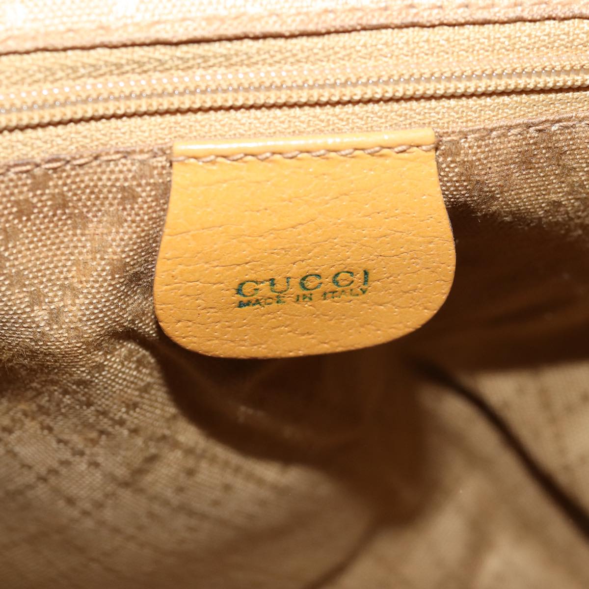 Gucci Bamboo Yellow Leather Backpack Bag