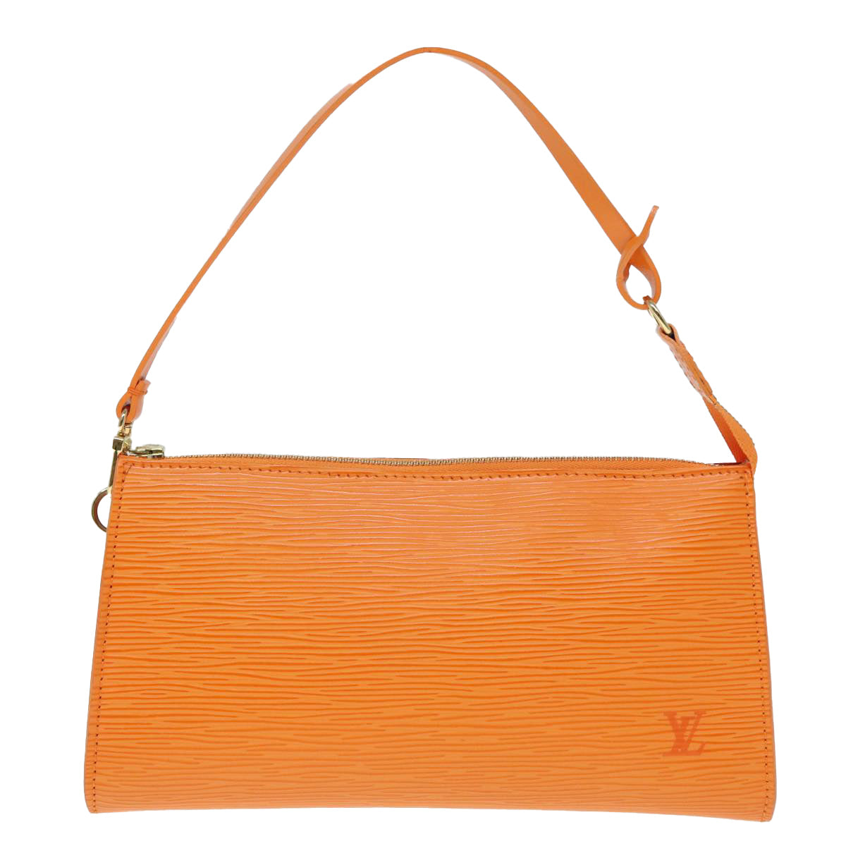 Louis Vuitton Pochette Accessoire Orange Leather Hand Bag