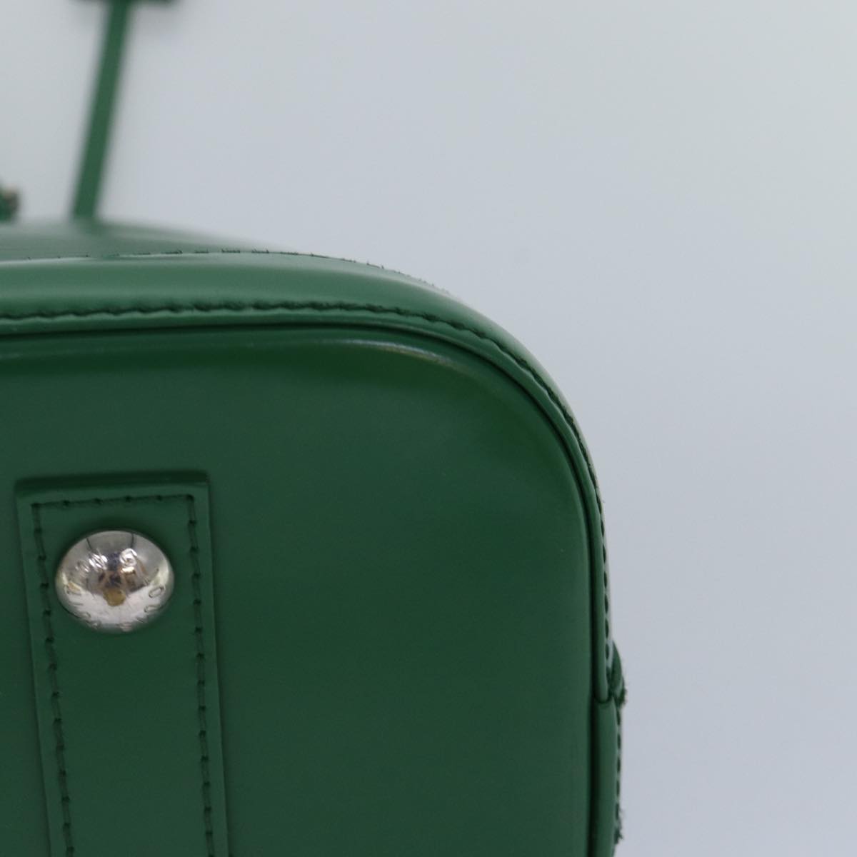 Louis Vuitton Alma Green Calfskin Hand Bag