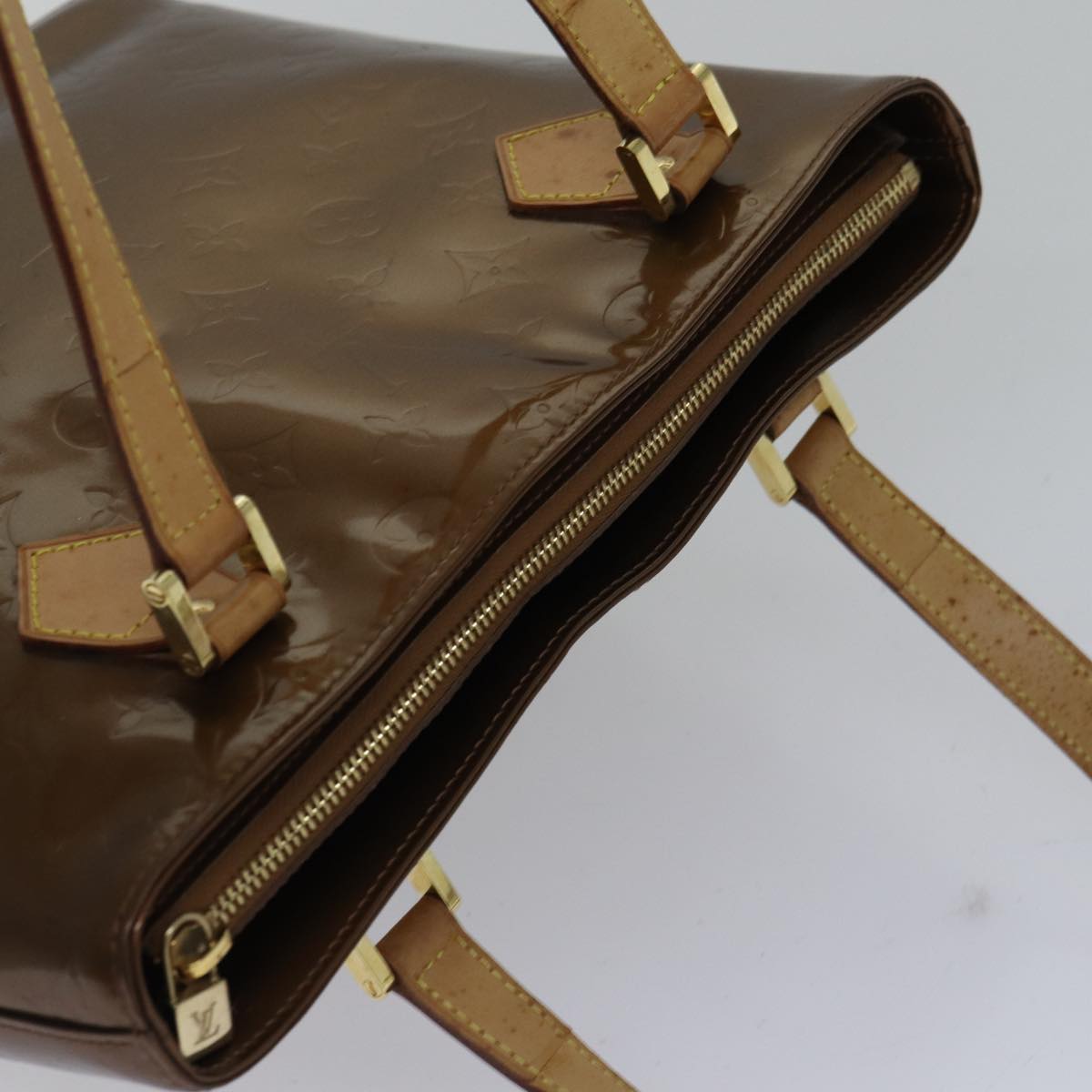 Louis Vuitton Houston Brown Patent Leather Shoulder Bag