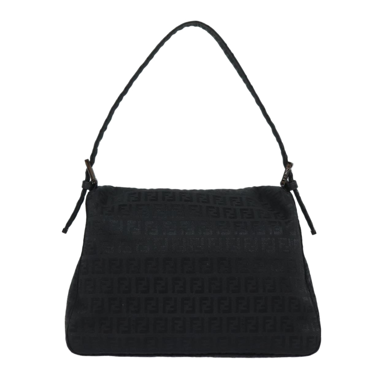 Fendi Mamma Baguette Black Canvas Shoulder Bag