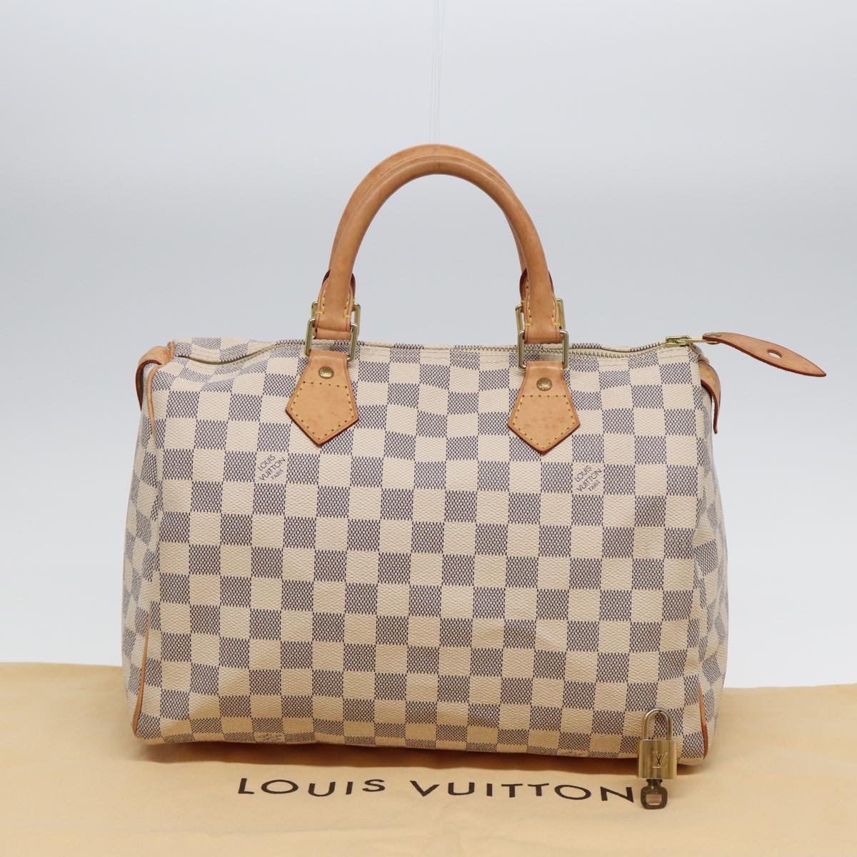 Louis Vuitton Speedy 30 Beige Canvas Hand Bag