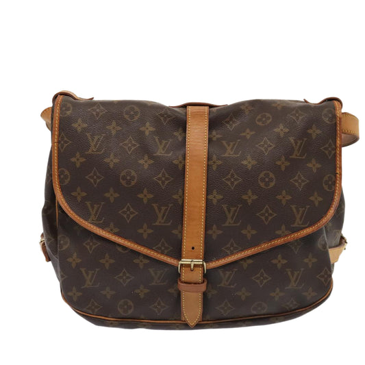 Louis Vuitton Saumur 35 Brown Canvas Shoulder Bag