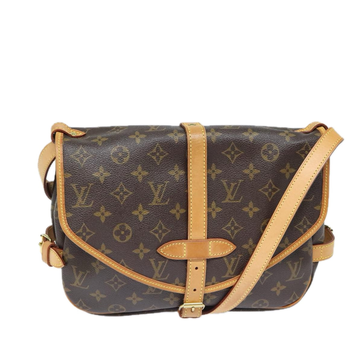 Louis Vuitton Saumur 30 Black Canvas Shoulder Bag