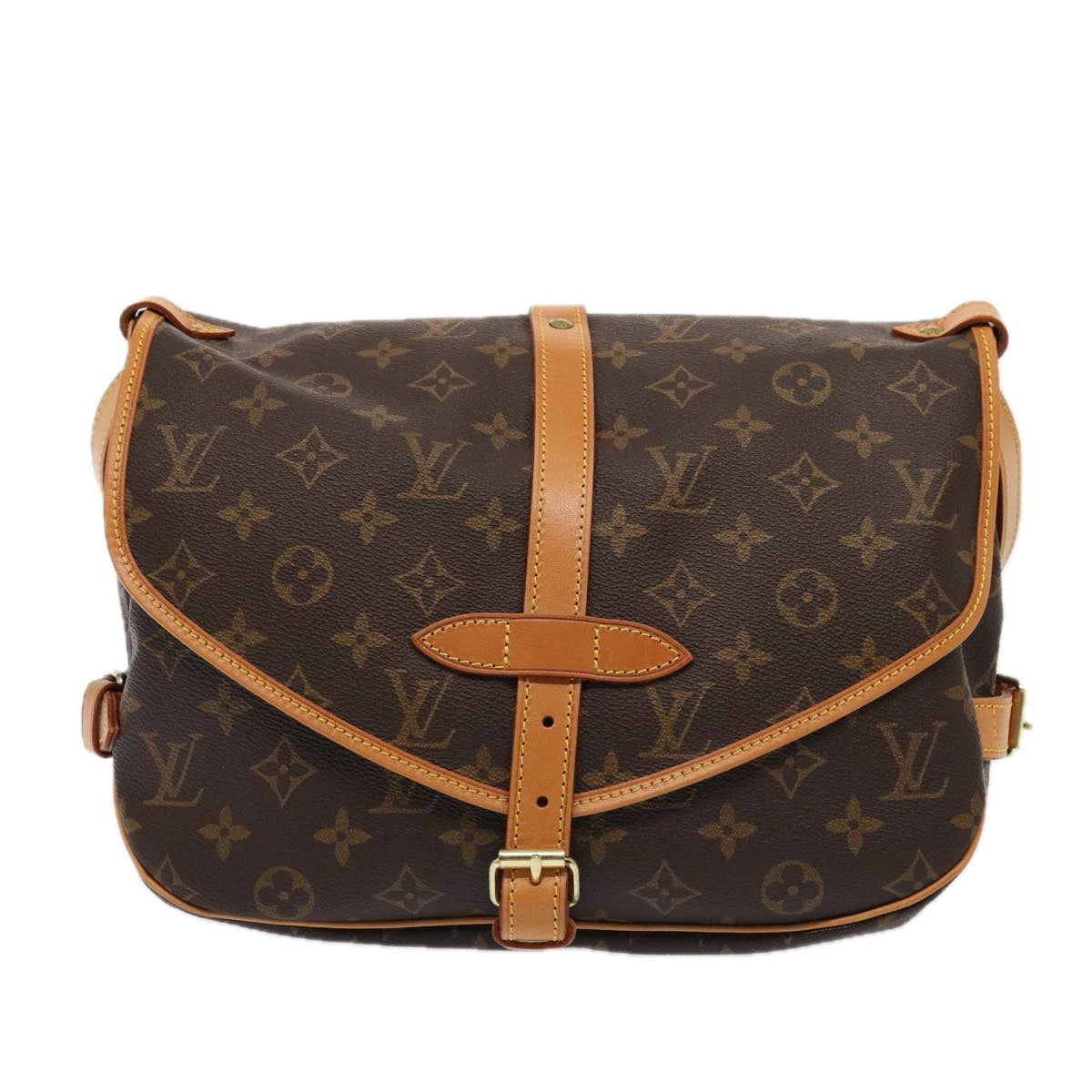 Louis Vuitton Saumur Brown Canvas Shoulder Bag