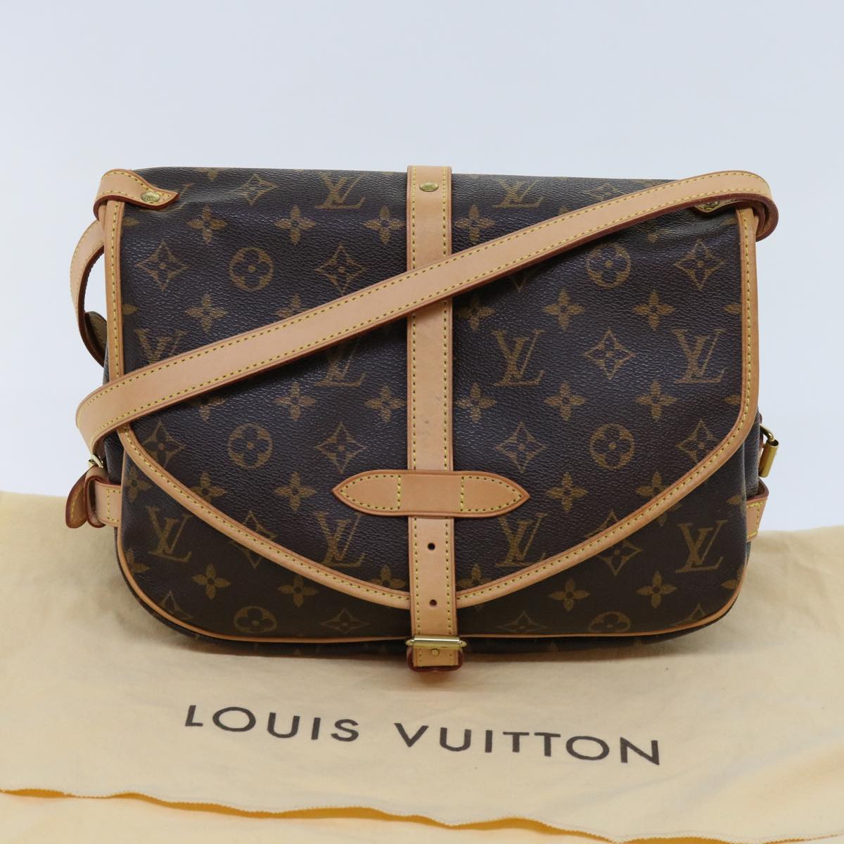 Louis Vuitton Saumur Brown Canvas Shoulder Bag