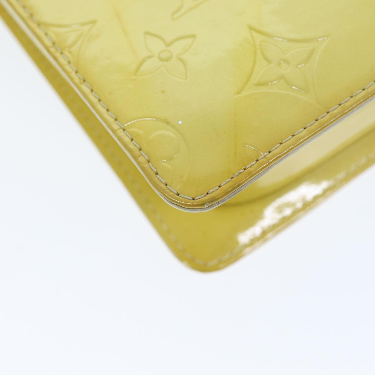 Louis Vuitton Mott Yellow Patent Leather Clutch Bag