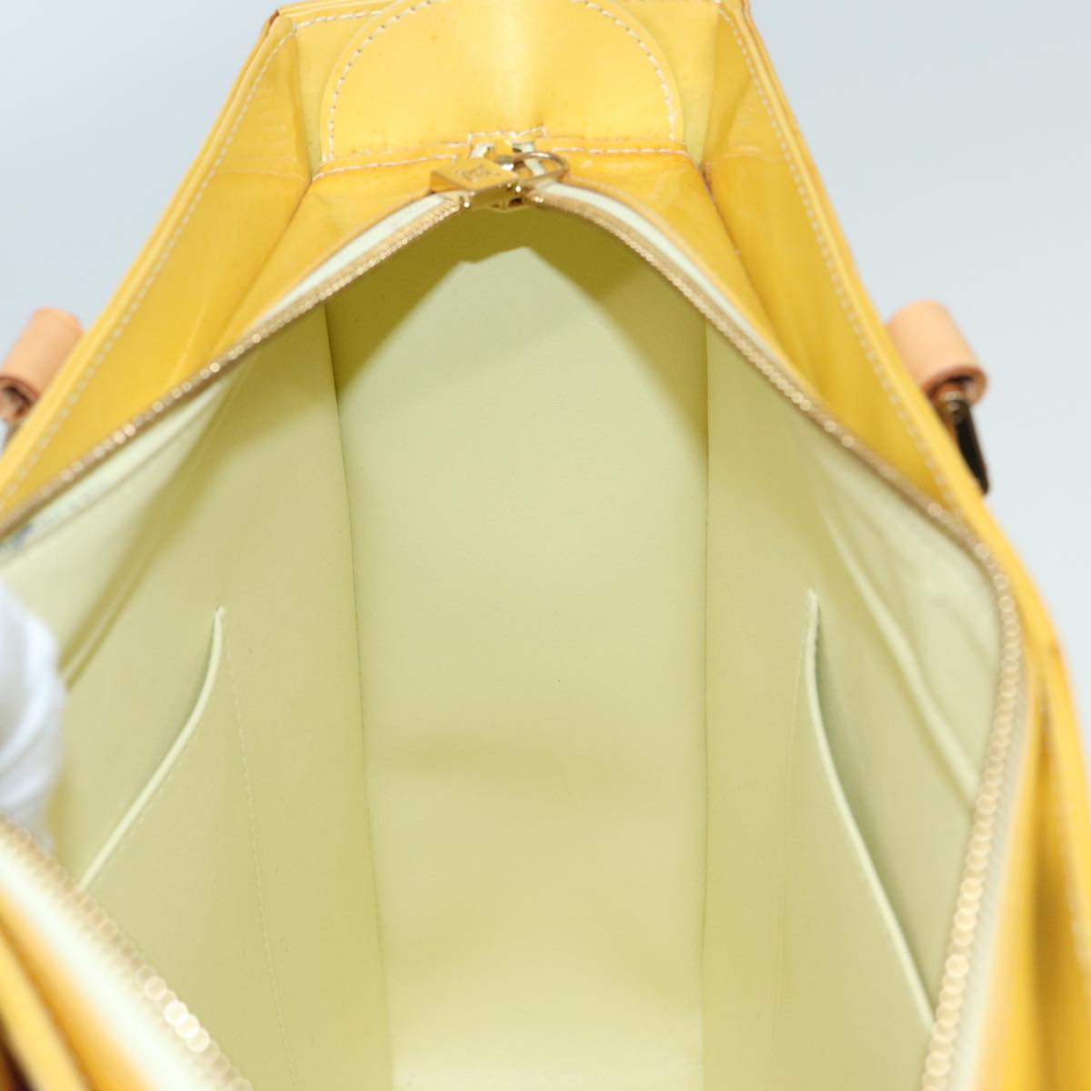 Louis Vuitton Columbus Yellow Patent Leather Tote Bag