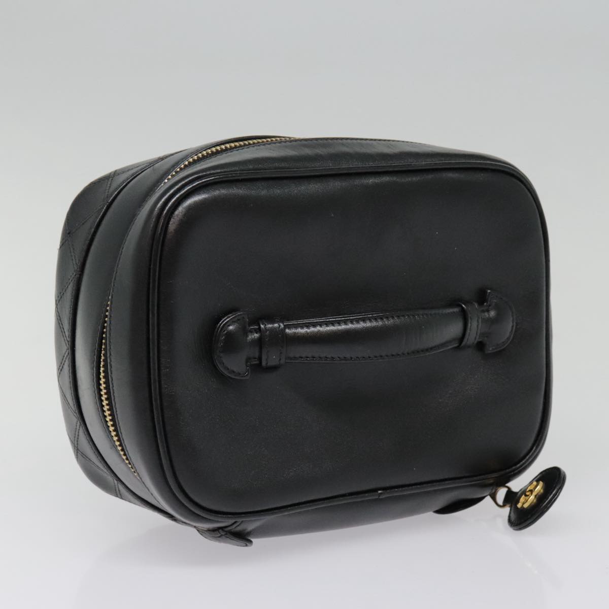 Chanel Vanity Black Leather Clutch Bag