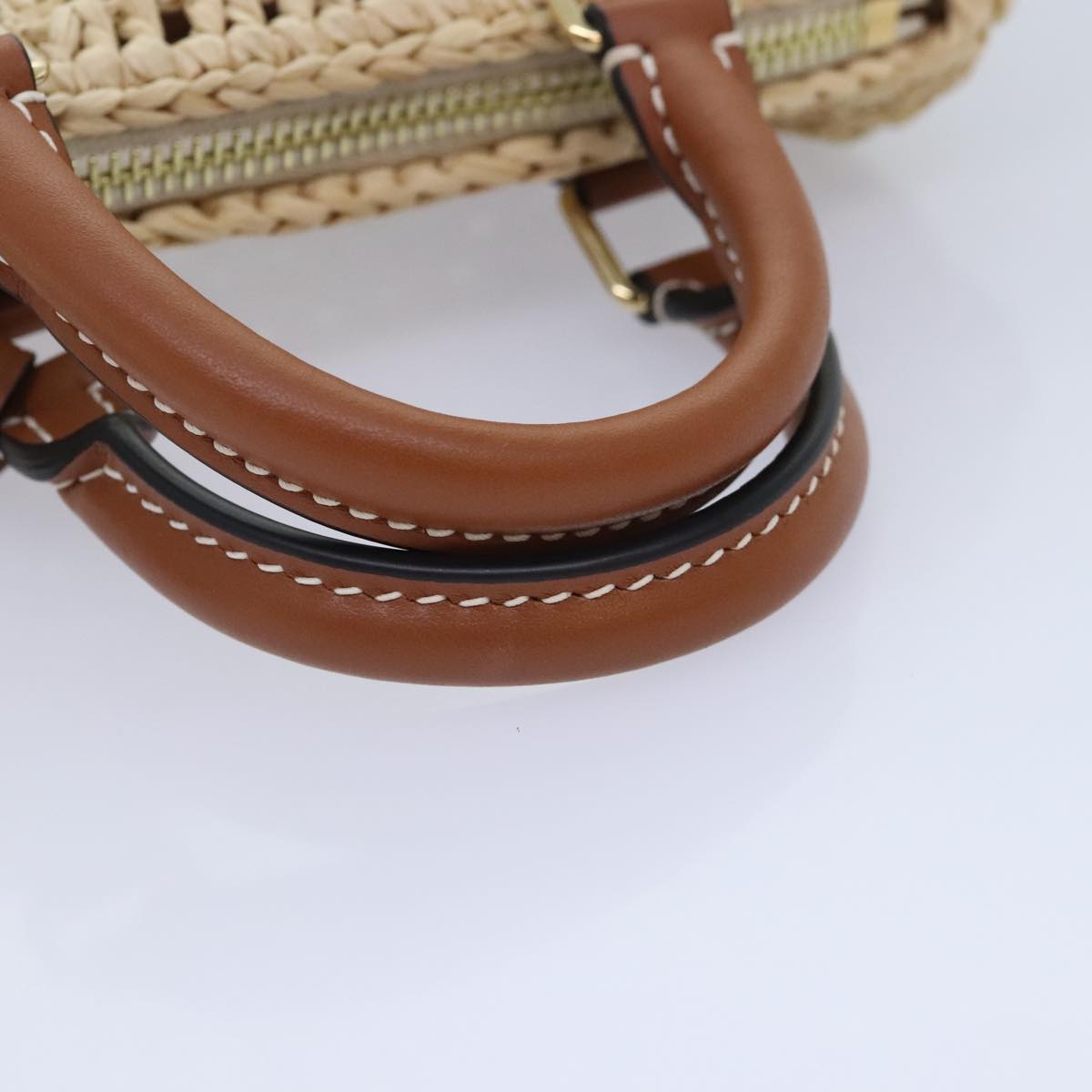 Louis Vuitton Nano Speedy Beige Synthetic Hand Bag